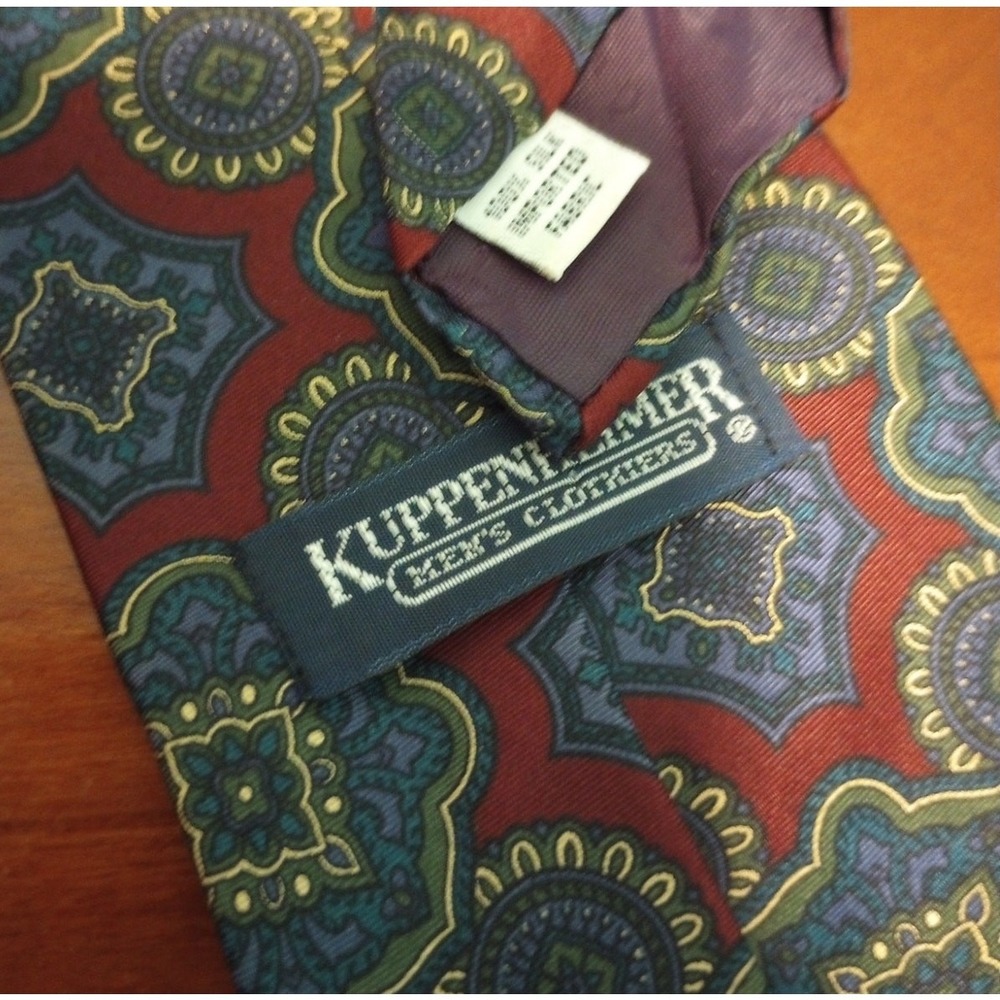 Kuppen Heimer 100% Silk Men's Neck Tie 60 inches long‎ - Picture 2 of 2